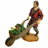 Tradineur - Set de 2 Figuras para belén: Carretillero y mujer con cesta - Fabricado en Marmolina - Adorno decorativo para nacimi