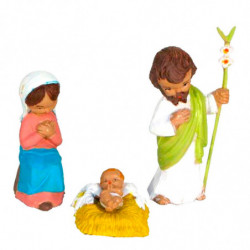 Tradineur - Set de 6 figuras de nacimiento: Burro, vaca, Ángel, María, Jose y el Niño Jesús para Belén - Estilo Naïf - Marmolina