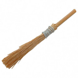Tradineur - Pack de 2 escobas para decoraciones de belén - Altura aprox.: 6 cm - Fabricado en Madera - Artículo para decoración