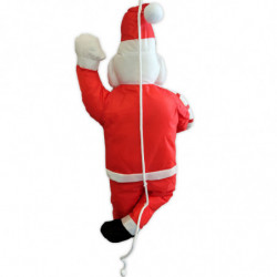 Tradineur - Muñeco de Papa Noel con Cuerda y Caramelo para Navidad - Fabricado en Poliéster y algodón - Artículo para decoración
