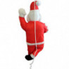 Tradineur - Muñeco de Papa Noel con Cuerda y Caramelo para Navidad - Fabricado en Poliéster y algodón - Artículo para decoración
