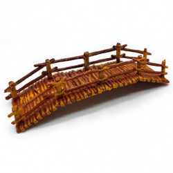 Tradineur - Puente de troncos para Belén, resina, adorno para nacimiento, portal, pesebre, Navidad, decoración tradicional, fabr