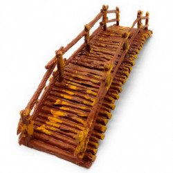 Tradineur - Puente de troncos para Belén, resina, adorno para nacimiento, portal, pesebre, Navidad, decoración tradicional, fabr