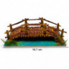 Tradineur - Puente de troncos con río para Belén, resina, adorno para nacimiento, portal, pesebre, Navidad, decoración tradicion