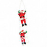 Tradineur - Muñeco de 2 Papa Noel en escaleras de 6 peldaños para Navidad - Fabricado en Poliéster y algodón - Artículo para dec