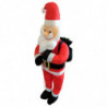 Tradineur - Muñeco de Papa Noel bajando en cuerda para Navidad - Fabricado en Poliéster y algodón - Artículo para decoración nav