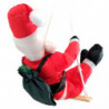 Tradineur - Muñeco de Papa Noel en columpio para Navidad - Fabricado en Poliéster, algodón y madera - Artículo para decoración n