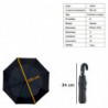 Tradineur - Paraguas plegable de caballero, poliéster, mango curvo de goma, automático y antiviento, 8 varillas de fibra, ligero