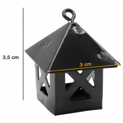 Tradineur - Pack de 2 faroles para Belén, metal, adornos para nacimiento, pesebre, Navidad, decoración tradicional, fabricado en