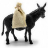 Tradineur - Figura de burro con sacos para Belén, durexina, adorno para nacimiento, portal, pesebre, Navidad, decoración tradici