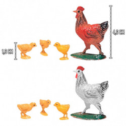 Tradineur - Pack de Animales con Crías para Belén - Gallina, Cordero, Cabras, Patos y Corderos Tendidos - Fabricado en Plástico