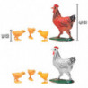 Tradineur - Pack de Animales con Crías para Belén - Gallina, Cordero, Cabras, Patos y Corderos Tendidos - Fabricado en Plástico