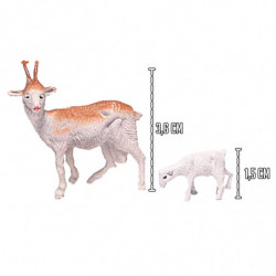 Tradineur - Pack de Animales con Crías para Belén - Gallina, Cordero, Cabras, Patos y Corderos Tendidos - Fabricado en Plástico