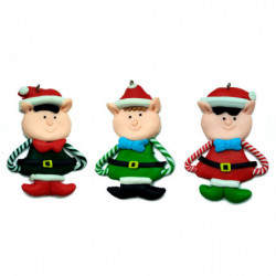 Tradineur - Pack de 3 Elfos colgantes navideños - Fabricado en Plástico - Artículo para decoración de Navidad - 8 cm - Color Ale