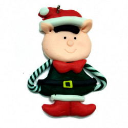 Tradineur - Pack de 3 Elfos colgantes navideños - Fabricado en Plástico - Artículo para decoración de Navidad - 8 cm - Color Ale