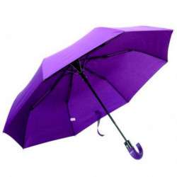 Tradineur - Paraguas plegable de poliéster, mango curvo de pvc, automático y antiviento, 8 varillas de fibra, ligero y resistent