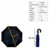 Tradineur - Paraguas plegable de caballero, poliéster, mango curvo de goma, abrir/cerrar automático, antiviento, 8 varillas de f