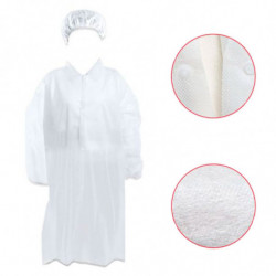 Tradineur - Pack de 2 trajes protectores de trabajo, cierre con botones y gorro, mono desechable de TNT, protección, multiusos,