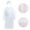 Tradineur - Pack de 2 trajes protectores de trabajo, cierre con botones y gorro, mono desechable de TNT, protección, multiusos,