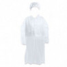 Tradineur - Pack de 2 trajes protectores de trabajo, cierre con botones y gorro, mono desechable de TNT, protección, multiusos,