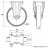 Tradineur - Rueda fija para muebles, goma y hierro, incluye placa de montaje, rueda de transporte para cargas pesadas, industria