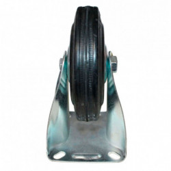 Tradineur - Rueda fija para muebles, goma y hierro, incluye placa de montaje, rueda de transporte para cargas pesadas, industria