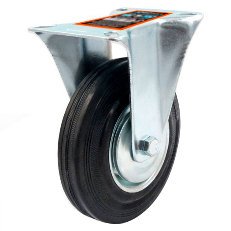 Tradineur - Rueda fija para muebles, goma y hierro, incluye placa de montaje, rueda de transporte para cargas pesadas, industria Tradineur - Rueda fija para muebles, goma y hierro, incluye placa de montaje, rueda de transporte para cargas pesadas, industria