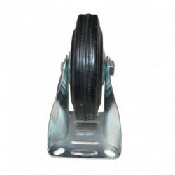 Tradineur - Rueda fija para muebles, goma y hierro, incluye placa de montaje, rueda de transporte para cargas pesadas, industria