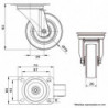 Tradineur - Pack de 4 ruedas giratorias para muebles, goma y hierro, incluyen placa de montaje, rueda de transporte para cargas