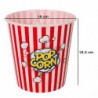 Tradineur - Pack de 2 cubos de palomitas de plástico a rayas, recipiente reutilizable para cine en casa, fiestas, celebraciones