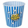 Tradineur - Pack de 2 cubos de palomitas de plástico a rayas, recipiente reutilizable para cine en casa, fiestas, celebraciones