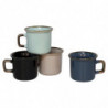 Tradineur - Pack de 4 Tazas Mug Modelo Regina - Fabricado en cerámica - Ideal para café e infusiones - Apta para lavavajillas y