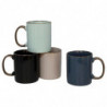 Tradineur - Pack de 4 Tazas Mug Modelo Regina - Fabricado en cerámica - Ideal para café e infusiones - Apta para lavavajillas y