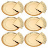 Tradineur - Pack de 6 bandejas redondas de cartón con blonda, fuente reciclable para pasteles con encaje de papel, decoración de