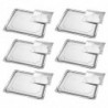 Tradineur - Pack de 6 bandejas rectangulares de cartón con blonda, fuente reciclable para pasteles con encaje de papel, decoraci