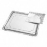 Tradineur - Pack de 6 bandejas rectangulares de cartón con blonda, fuente reciclable para pasteles con encaje de papel, decoraci