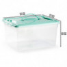Tradineur - Caja de Almacenamiento transparente - Plástico - Contenedor para almacenar juguetes, Libros, ropa, mantas - N.º 9 -