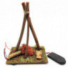 Tradineur - Fogata LED a pilas para Belén, resina, hoguera luminosa, fuego, figura, nacimiento, pesebre, Navidad, decoración tra