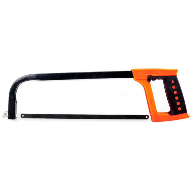 Tradineur - Sierra de arco, mango ergonómico de plástico y hoja intercambiable de 31 cm, resistente y ligera, cortar metal, bric Tradineur - Sierra de arco, mango ergonómico de plástico y hoja intercambiable de 31 cm, resistente y ligera, cortar metal, bric