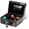 Tradineur - Caja de caudales con cerradura, metal y plástico, incluye 2 llaves, recipiente seguro para dinero, joyas - 15 x 12 x