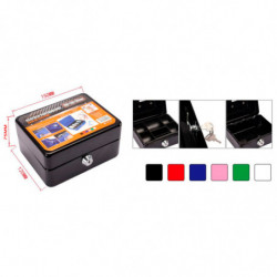 Tradineur - Caja de caudales con cerradura, metal y plástico, incluye 2 llaves, recipiente seguro para dinero, joyas - 15 x 12 x