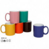 Tradineur - Pack de 6 tazas de cerámica, modelo Sierra, café, té, infusiones, aptas para lavavajillas y microondas - 12 x 8 cm -