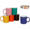 Tradineur - Pack de 6 tazas de cerámica, modelo Sierra, café, té, infusiones, aptas para lavavajillas y microondas - 12 x 8 cm -