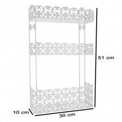 Tradineur - Estantería de baño, metal, 3 niveles, organizador de productos de aseo, higiene, pared, ducha, ligera y resistente (