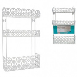 Tradineur - Estantería de baño, metal, 3 niveles, organizador de productos de aseo, higiene, pared, ducha, ligera y resistente (