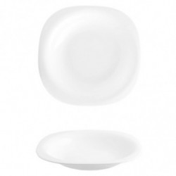 Tradineur - Pack de 6 platos hondos cuadrados, modelo Boreal, vidrio opal, extra resistentes, vajilla de cocina, aptos para lava