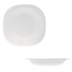 Tradineur - Pack de 6 platos hondos cuadrados, modelo Boreal, vidrio opal, extra resistentes, vajilla de cocina, aptos para lava
