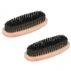 Tradineur - Pack de 2 cepillos para calzado, cuidado de cuero liso y rugoso, limpieza, lustre de zapatos - 14 cm