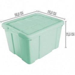Tradineur - Caja de Almacenamiento con tapa - Fabricado en plástico - Contenedor para almacenar juguetes, Libros, ropa, mantas -