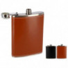 Tradineur - Petaca de acero forrada, modelo Stan, recipiente para whisky, licores, agua, portátil, camping, senderismo, viajes,